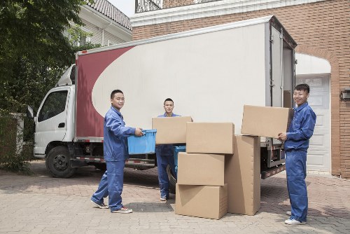 Removal team assessing safety risks before a house move