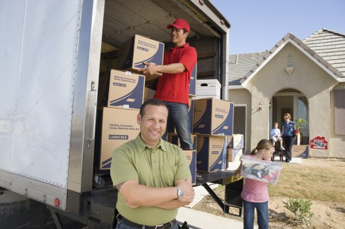 House movers preparing a residential relocation in Notting Hill