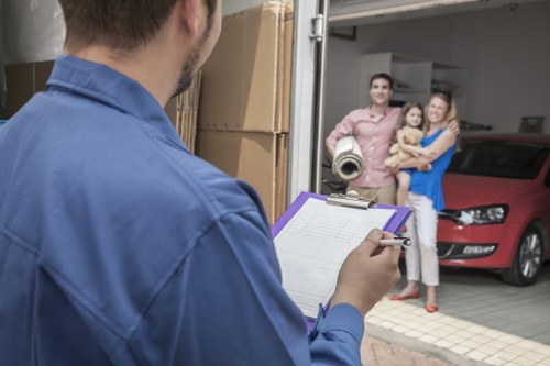 Man and van moving service illustration