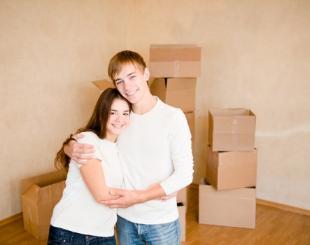 Boxes and furniture ready for a flat move in Notting Hill