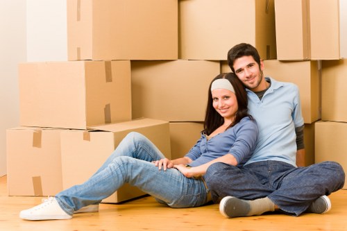 Local moving team navigating a busy Notting Hill street