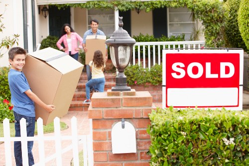 Local movers handling items in a Notting Hill flat